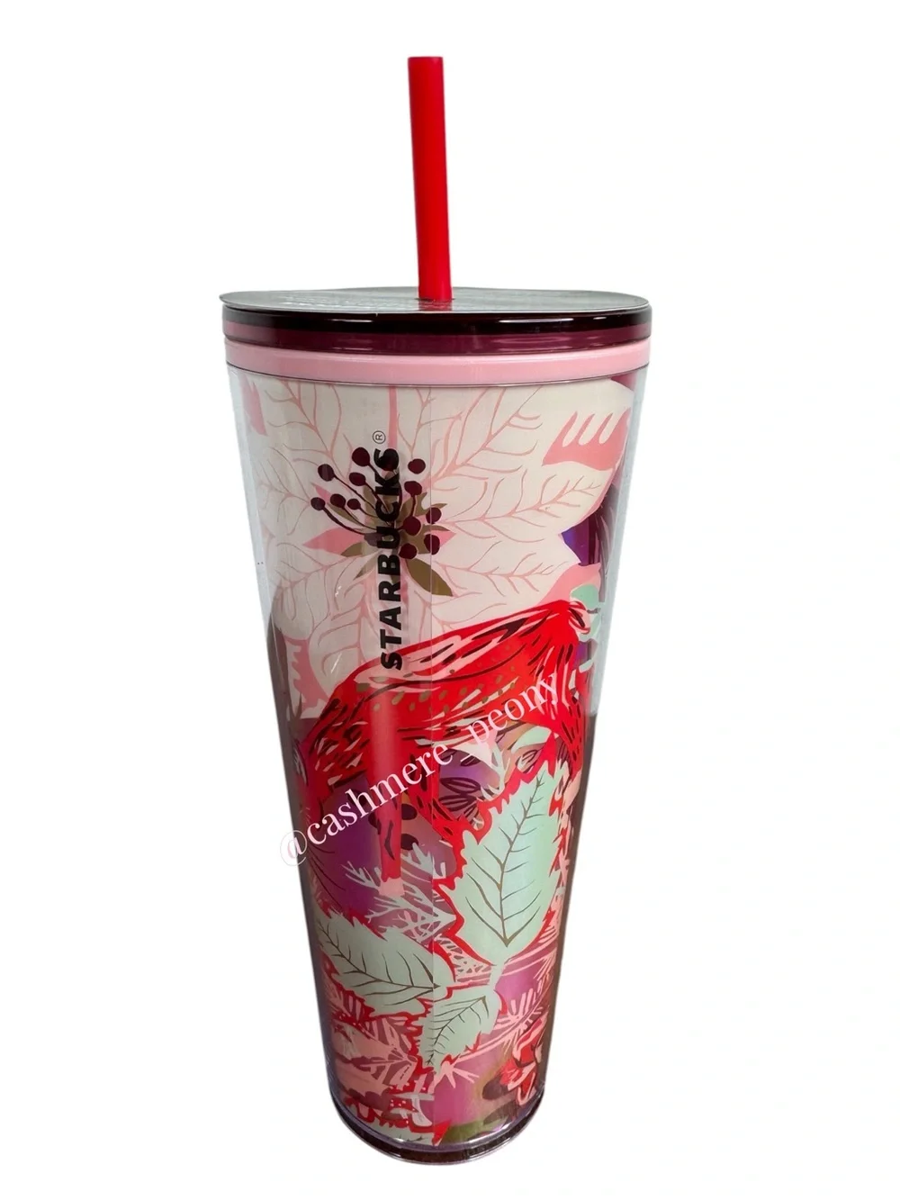 NEW Starbucks 2022 Christmas Holiday Enchanted Forest Tumbler with Straw 24 Oz